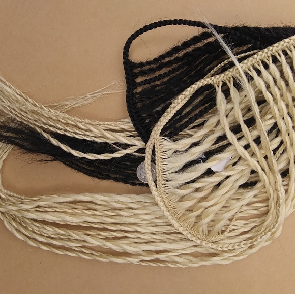 3 blonde black tie on ponytail extensions - Picture 6 of 8